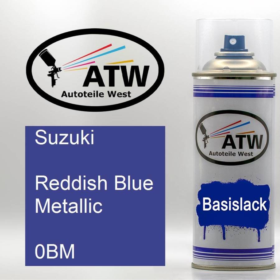 Suzuki, Reddish Blue Metallic, 0BM: 400ml Sprühdose, von ATW Autoteile West.
